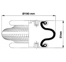 83.88.777.91055 - 1 Katlı Körük Komple D190mm W01m586166