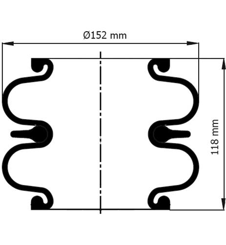 2 Katlı Körük Pleytsiz D150mm 6"x2 SP 917 - 83.88.777.91058