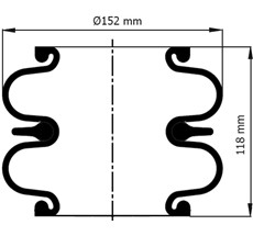 83.88.777.91058 - 2 Katlı Körük Pleytsiz D150mm 6"x2 SP 917