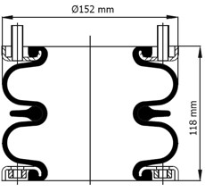 83.88.777.91059 - 2 Katlı Körük Komple D150mm 6"x2