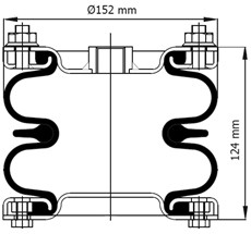 83.88.777.91060 - 2 Katlı Körük Komple D150mm DB06219