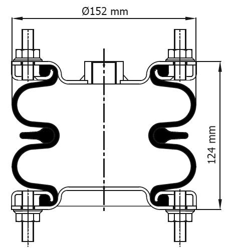 2 Katlı Körük Komple D150mm 6"x2 SP 1482 - 83.88.777.91062