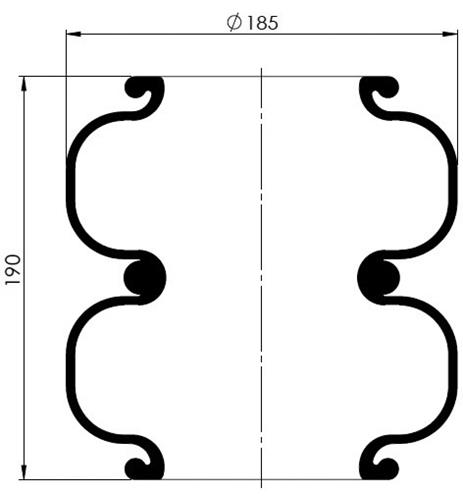 2 Katlı Körük Pleytsiz D185mm 603N - 83.88.777.91063