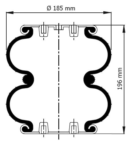 2 Katlı Körük Komple D185mm 2B8-550 - 83.88.777.91064