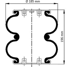 83.88.777.91064 - 2 Katlı Körük Komple D185mm 2B8-550