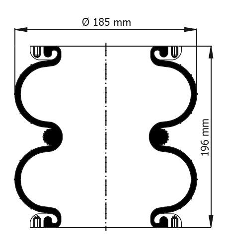 2 Katlı Körük Komple D185mm 2B-180 113055 - 83.88.777.91067