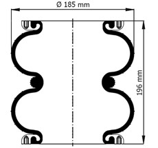 83.88.777.91067 - 2 Katlı Körük Komple D185mm 2B-180 113055