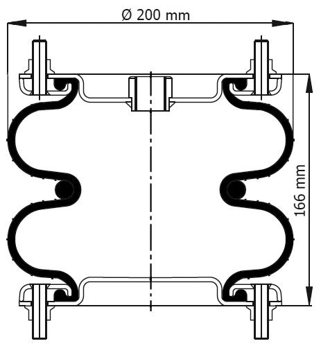 2 Katlı Körük Komple D200mm Fd138-18 1/2M10 - 83.88.777.91069