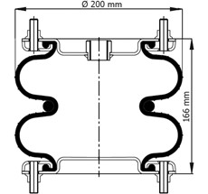 83.88.777.91069 - 2 Katlı Körük Komple D200mm Fd138-18 1/2M10