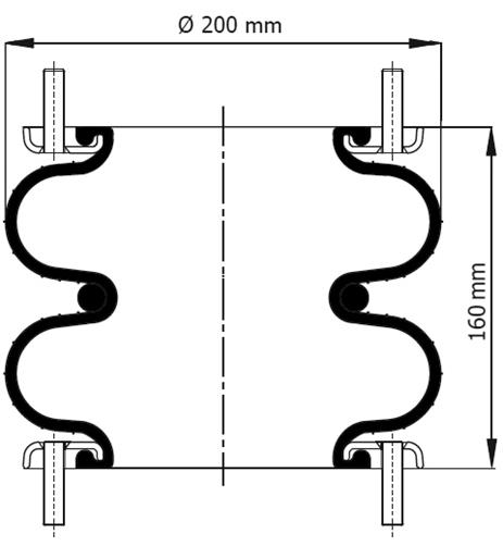 2 Katlı Körük Komple D200mm 113062 - 83.88.777.91070