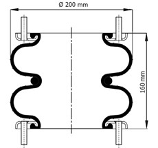 83.88.777.91070 - 2 Katlı Körük Komple D200mm 113062