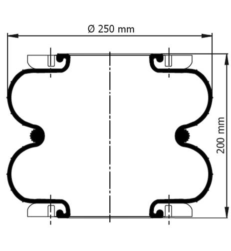 2 Katlı Körük Komple D250mm T245 93740 - 83.88.777.91078