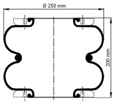 83.88.777.91078 - 2 Katlı Körük Komple D250mm T245 93740