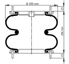 92.88.777.91080 - Double Convoluted Air Spring Complete D250mm SP1538 (10x2)