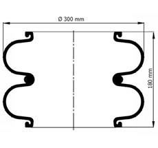 92.88.777.91083 - Double Convoluted Air Spring D300mm G2C300