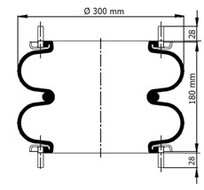 92.88.777.91084 - Double Convoluted Air Spring Complete D300mm SP1025NB