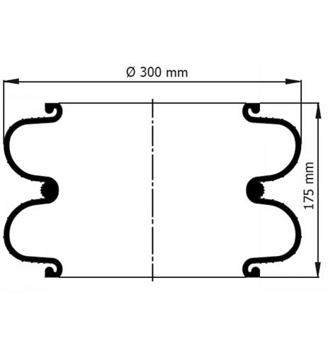 2 Katlı Körük Pleytsiz D300mm W013580226 - 83.88.777.91085