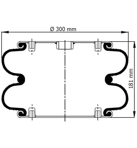 2 Katlı Körük Komple D300mm 2B-301 113307 - 83.88.777.91086