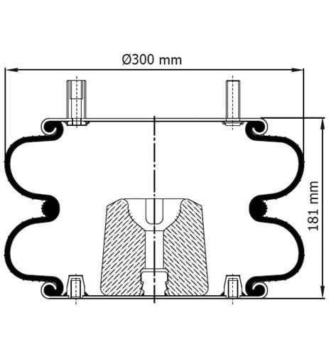 2 Katlı Körük Komple D300mm W013587410 - 42.88.777.91094