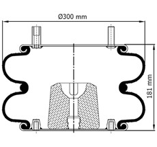 42.88.777.91094 - 2 Katlı Körük Komple D300mm W013587410