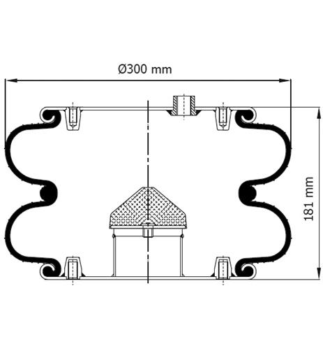 2 Katlı Körük Komple D300mm 2B-301 113329 - 13.88.777.91095