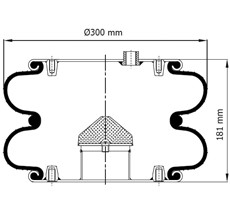 13.88.777.91095 - 2 Katlı Körük Komple D300mm 2B-301 113329