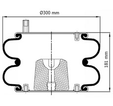 42.88.777.91096 - 2 Katlı Körük Komple D300mm W013587403