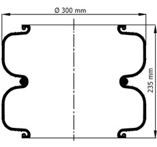 92.88.777.91098 - Double Convoluted Air Spring D300mm W013580259