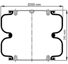 92.88.777.91099 - Double Convoluted Air Spring Complete D300mm W013587440