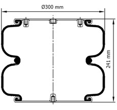 92.88.777.91103 - Double Convoluted Air Spring Complete D300mm W013586875