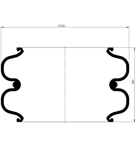 Double Convoluted Air Spring D350mm 21-0950035 - 92.88.777.91106