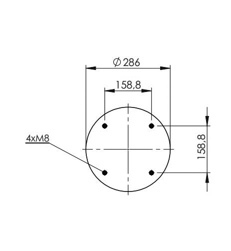 Double Convoluted Air Spring Complete D350mm SP2B34R - 92.88.777.91107