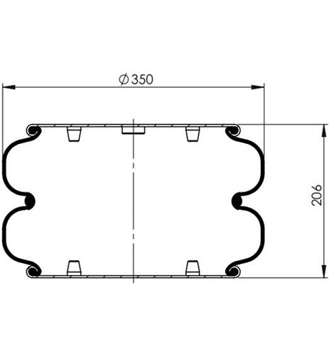 2 Katlı Körük Komple D350mm 2B-355 113455 - 83.88.777.91109