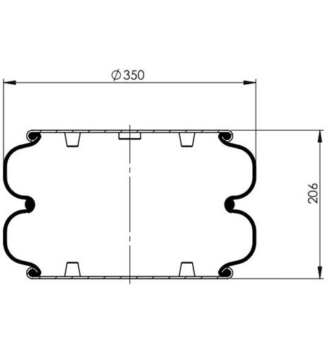 2 Katlı Körük Komple D350mm 2B-355 113459 - 83.88.777.91110