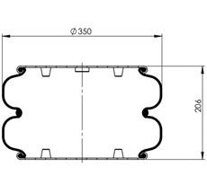 83.88.777.91110 - 2 Katlı Körük Komple D350mm 2B-355 113459