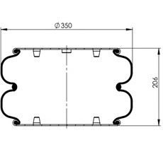 83.88.777.91111 - 2 Katlı Körük Komple D350mm FD530-22 61362