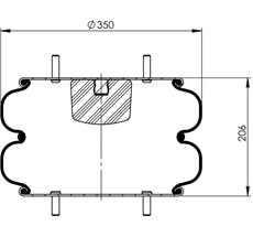 92.88.777.91112 - Double Convoluted Air Spring Complete D350mm W013587140