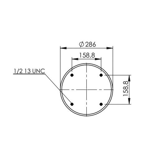 Double Convoluted Air Spring Complete D350mm W013587140 - 92.88.777.91112