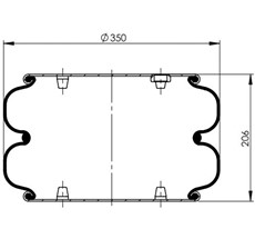 83.88.777.91113 - 2 Katlı Körük Komple D350mm W01M587501