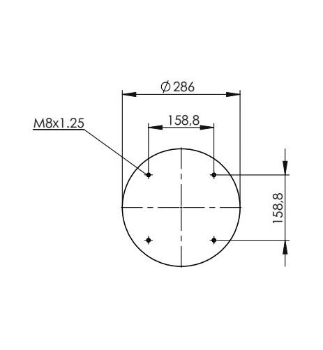 Double Convoluted Air Spring Complete D350mm W01M587501 - 83.88.777.91113