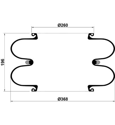 2 Katlı Körük Pleytsiz D370mm FD614-26 - 83.88.777.91116