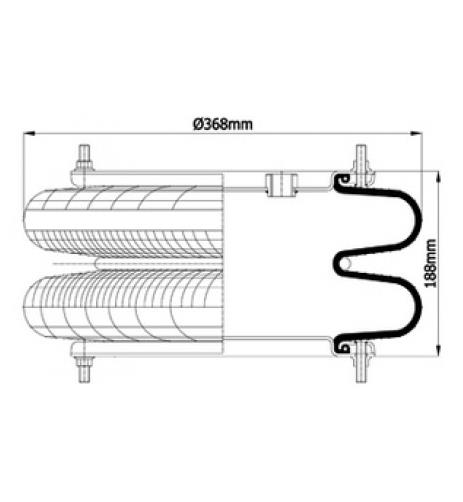 2 Katlı Körük Komple D370mm 2B-370 113354 - 83.88.777.91118