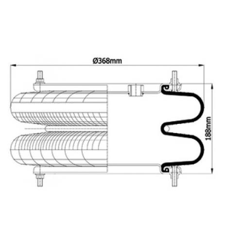 2 Katlı Körük Komple D370mm 2B-370 113358 - 83.88.777.91120