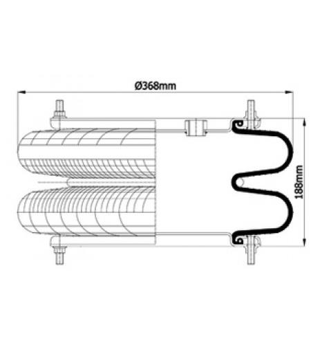 2 Katlı Körük Komple D370mm 2B-370 113359 - 83.88.777.91121