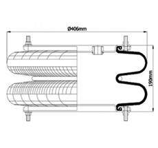 83.88.777.91130 - 2 Katlı Körük Komple D400mm 16"x2 SP 2340