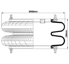 83.88.777.91133 - 2 Katlı Körük Komple D400mm 2B-400 113409