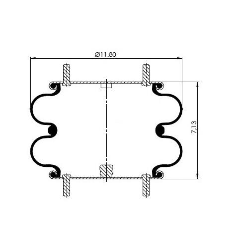 2 Katlı Körük Komple D300mm W013587424 - 41.88.777.91144