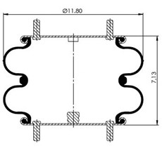 41.88.777.91144 - 2 Katlı Körük Komple D300mm W013587424