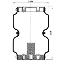 83.88.777.91151 - 2 Katlı Körük Komple D178mm 2B8-854