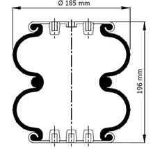 83.88.777.91158 - 2 Katlı Körük Komple D185mm FD120-20 736